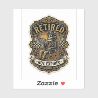 Motard à la retraite, pas expiré — Autocollant de 