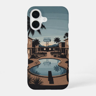 Motel bij schemering iPhone 16 hoesje