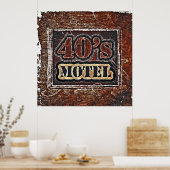 Motel des années 40 vintage - Poster (Cuisine)