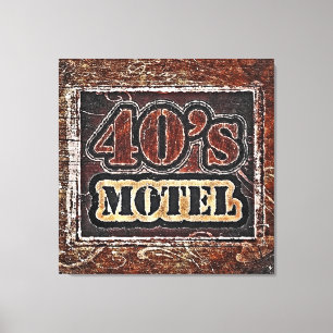Motel des années 40 vintage - Toile enveloppée