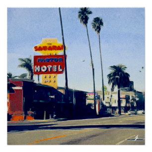 Motel op Sunset Boulevard Perfect poster