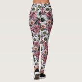 Moten op bloem mengen in roze en grijs leggings (Achterkant)