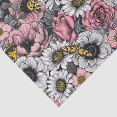 Moten op bloem mengen in roze en grijs tissuepapier (Detail)