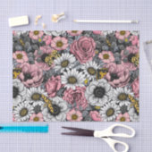 Moten op bloem mengen in roze en grijs tissuepapier (Craft)