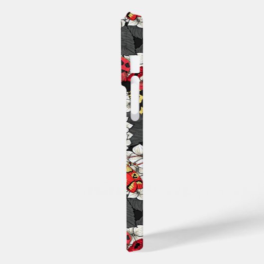 Moten op witte hydrangea Case-Mate iPhone case (Achterkant / Links)