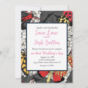 Moten op witte hydrangea kaart