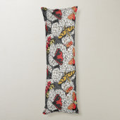 Moten op witte hydrangea lichaamskussen (Achterkant (Verticaal))