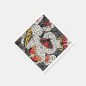 Moten op witte hydrangea servet (Hoek)