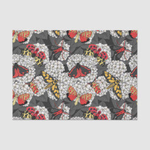 Moten op witte hydrangea tissuepapier