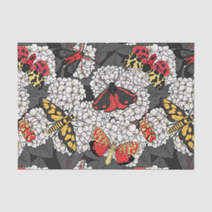 Moten op witte hydrangea tissuepapier