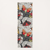 Moten op witte hydrangea yogamat (Voorkant)