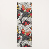 Moten op witte hydrangea yogamat (Achterkant)