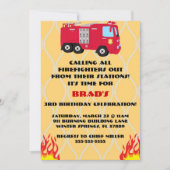 Moteur de camion feu mûre Invitation fête d'annive (Devant)