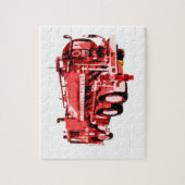 Moteur de feu peint à l'huile rouge, Puzzle (Vertical)