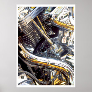Moteur de moto, affiche