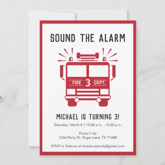 Moteur d'incendie ou camion d'incendie Invitation  (Devant)