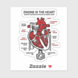 Moteur Est Le Coeur Autocollant — Piston Anatomie 
