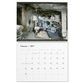 Moteurs industriels vintages de calendrier mural (Feb 2027)