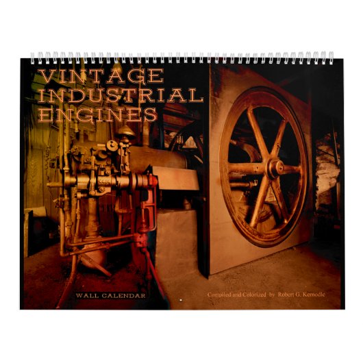 Moteurs industriels vintages de calendrier mural (Protection)