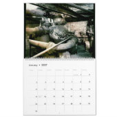 Moteurs industriels vintages de calendrier mural (Jan 2027)