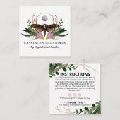 Moth and Moon Candle Inention Spell Vierkante Visitekaartje (Voorkant / Achterkant)