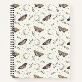 Moth and Moon Spiral Notebook 8.5"x11" Notitieboek