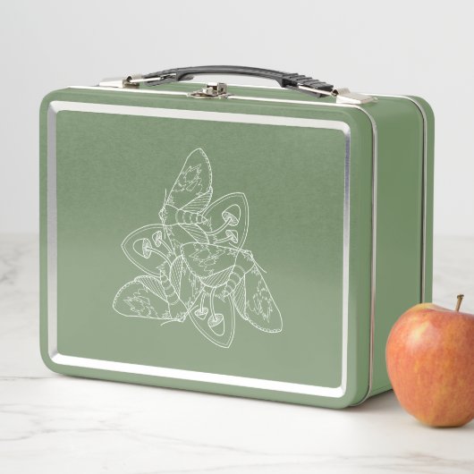Moth and Mushroom Metal Lunchbox (In situ)