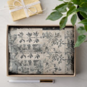  Moth & Botanical Grunge Halloween Collage Tissuepapier (Geschenk)