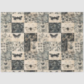  Moth & Botanical Grunge Halloween Collage Tissuepapier (Voorkant)