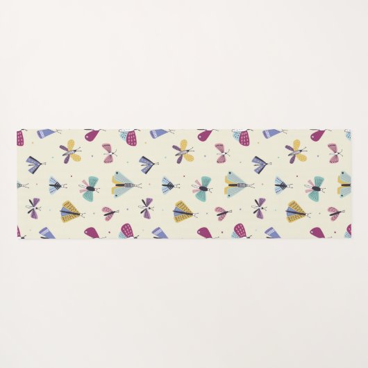 Moth Butterfly kleurig Pattern Yoga Mat (Achterkant (horizontaal))