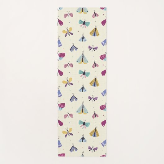 Moth Butterfly kleurig Pattern Yoga Mat (Voorkant)