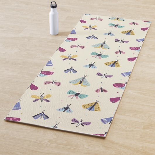 Moth Butterfly kleurig Pattern Yoga Mat (In situ)