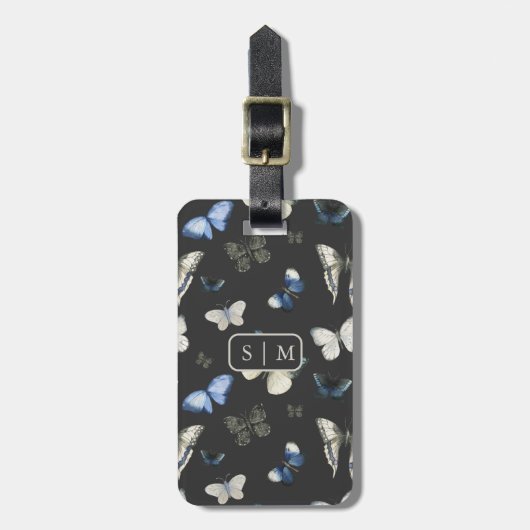 Moth Butterfly-patroon Bagagelabel (Voorkant verticaal)
