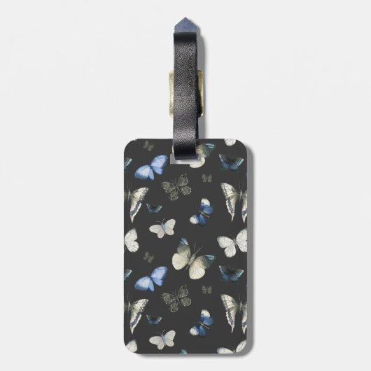 Moth Butterfly-patroon Bagagelabel (Achterkant verticaal)