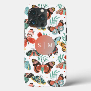 Moth Butterfly-patroon iPhone 13 Pro Hoesje