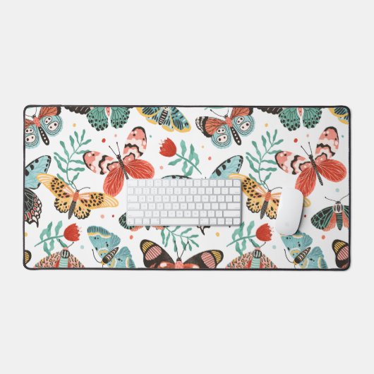 Moth Butterfly Pattern Bureaumat (Keyboard & Muis)