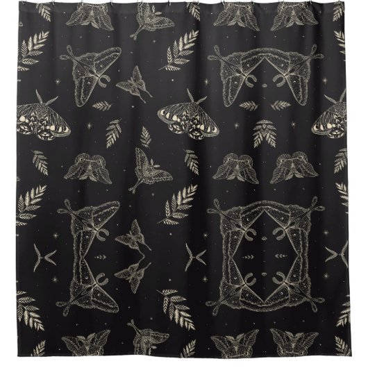 Moth Butterfly Pattern Douchegordijn (Voorkant)