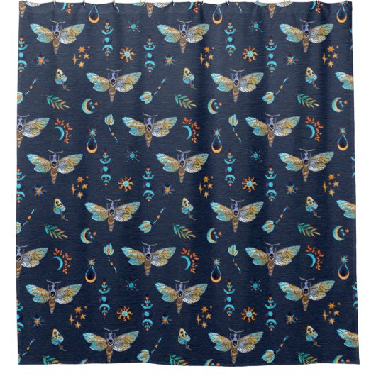 Moth Butterfly Pattern Douchegordijn (Voorkant)