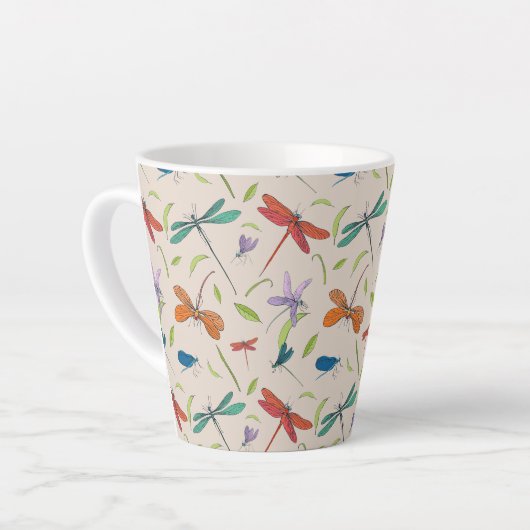 Moth Butterfly Pattern Latte Mok (Linkerhoek)