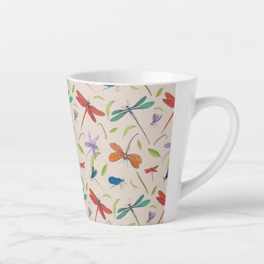 Moth Butterfly Pattern Latte Mok (Rechts)