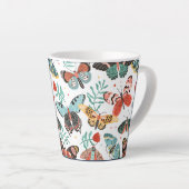 Moth Butterfly Pattern Latte Mok (Rechterhoek)