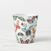 Moth Butterfly Pattern Latte Mok (Voorkant)