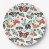 Moth Butterfly Pattern Papieren Bordje (Voorkant)