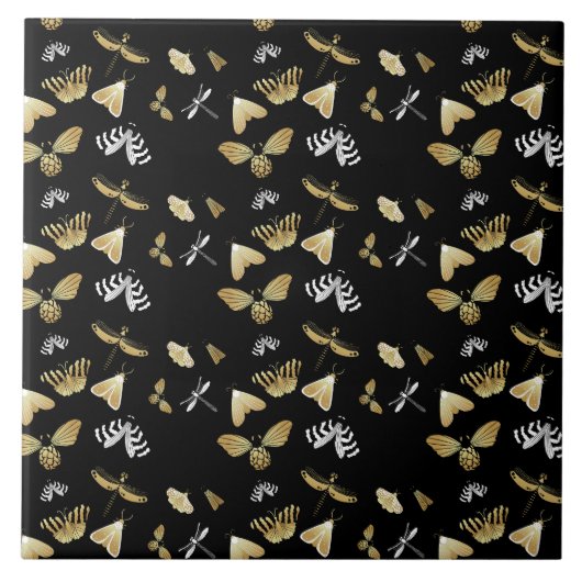 Moth Butterfly Pattern Tegeltje (Voorkant)