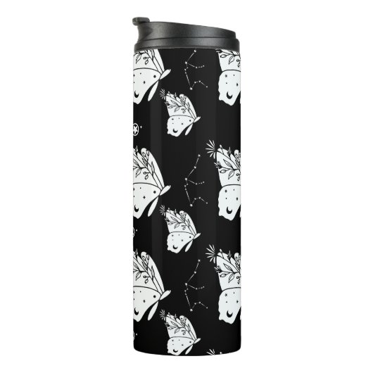 Moth Butterfly Pattern Thermosbeker (Geroteerd rechts)