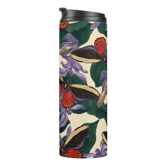 Moth Butterfly Pattern Thermosbeker (Geroteerd rechts)