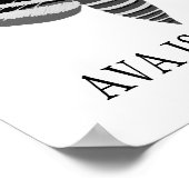 MOTH Elegant Insect CUSTOM BABY NAAM GEBOORTEDATUM Poster (Hoek)