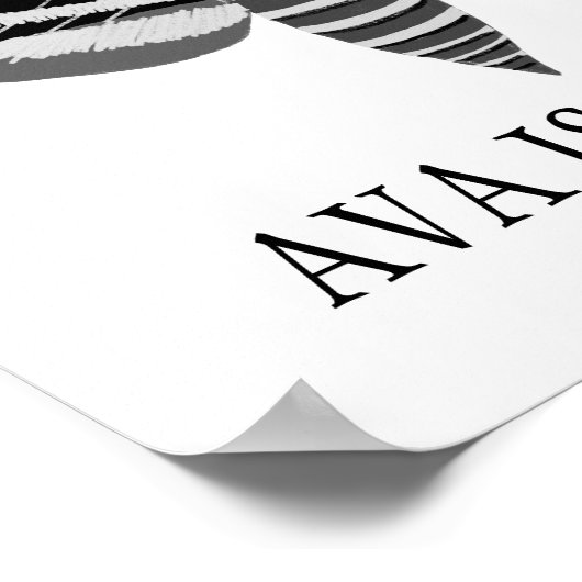 MOTH Elegant Insect CUSTOM BABY NAAM GEBOORTEDATUM Poster (Hoek)