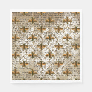  Moth en Newsprint Collage Servet