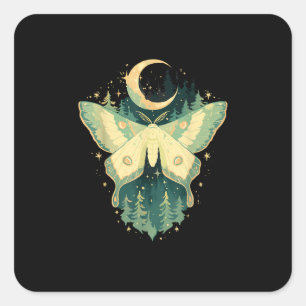 Moth Fairycore Goblincore Whimsigoth Cottagecore Vierkante Sticker